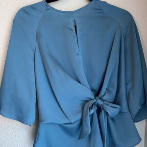 Vince Camuto Blue Tie-Back Blouse